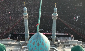 تشییع پیکر مطهر رهبر شهید انقلاب در مسجد جمکران