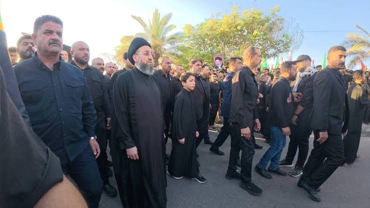 تشییع پیکر رهبر شهید انقلاب و خانواده ایشان در نجف اشرف