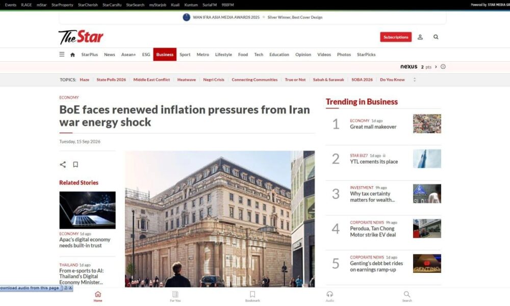 عناوین برخی رسانه های جنوب شرق آسیا  سه‌شنبه ۲۴ شهریور ۱۴۰۵